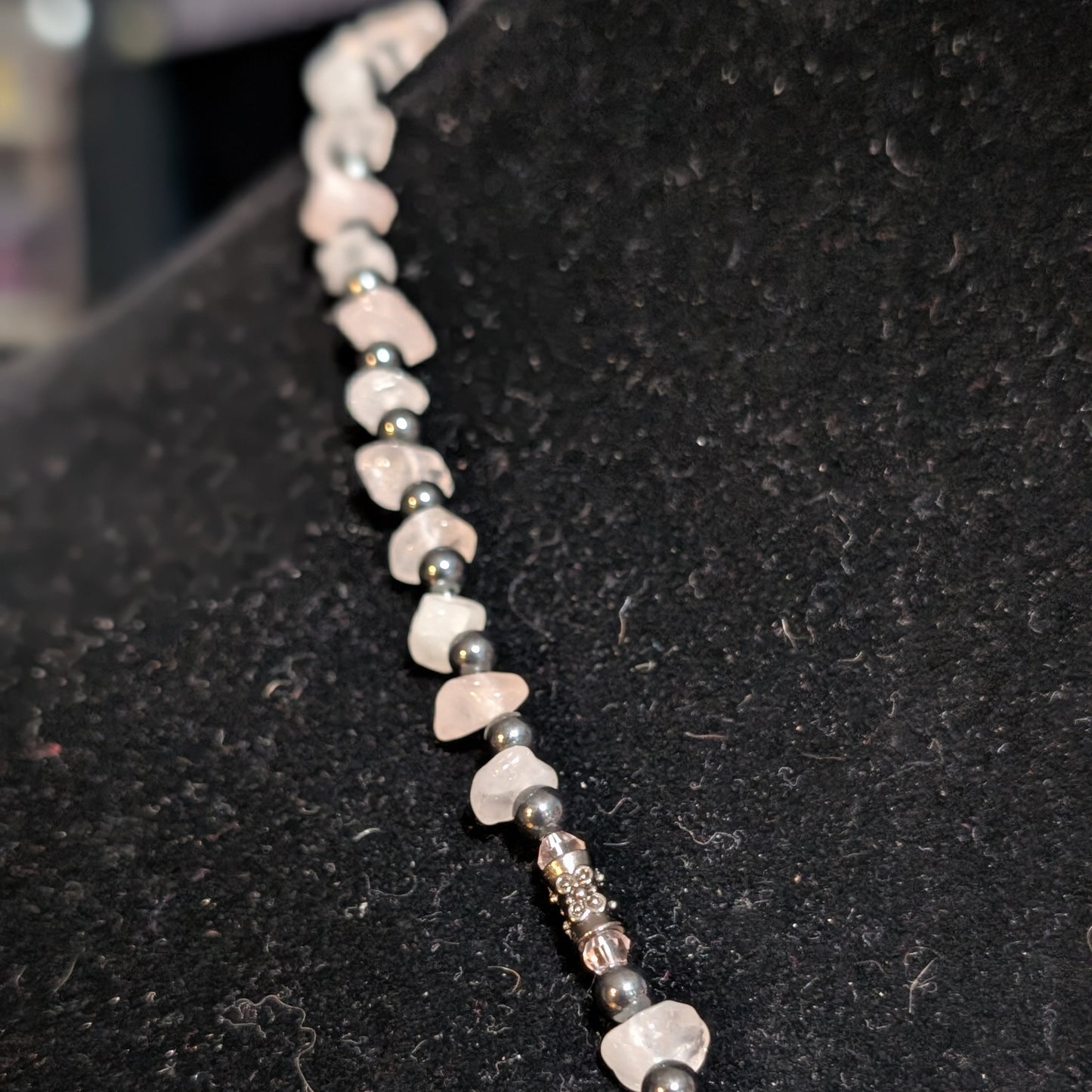 ✨Lady Punkoire✨| Rose Quartz & Hematite Cameo Necklace