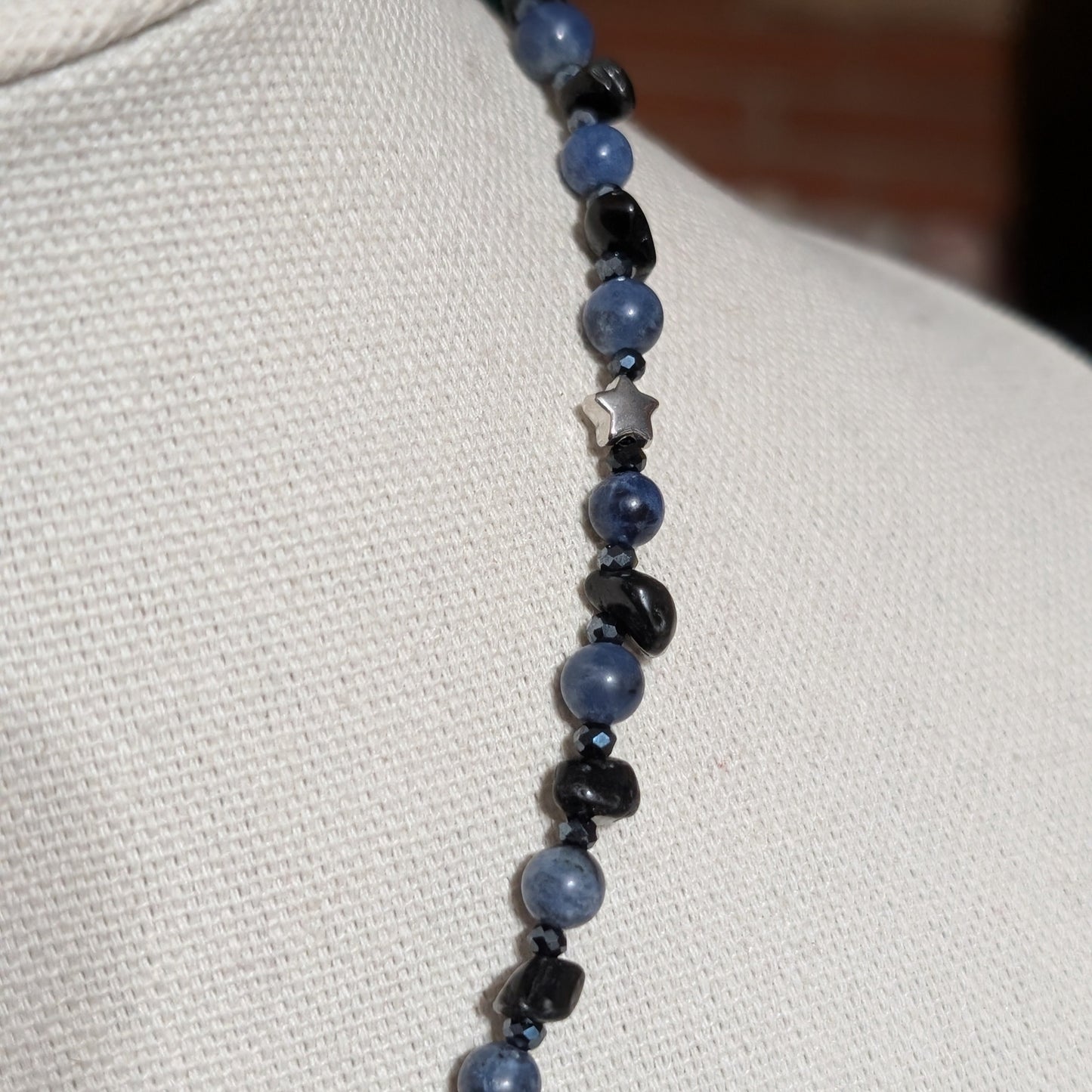✨Midnight Rendezvous✨| Sodalite & Obsidian Cameo Necklace