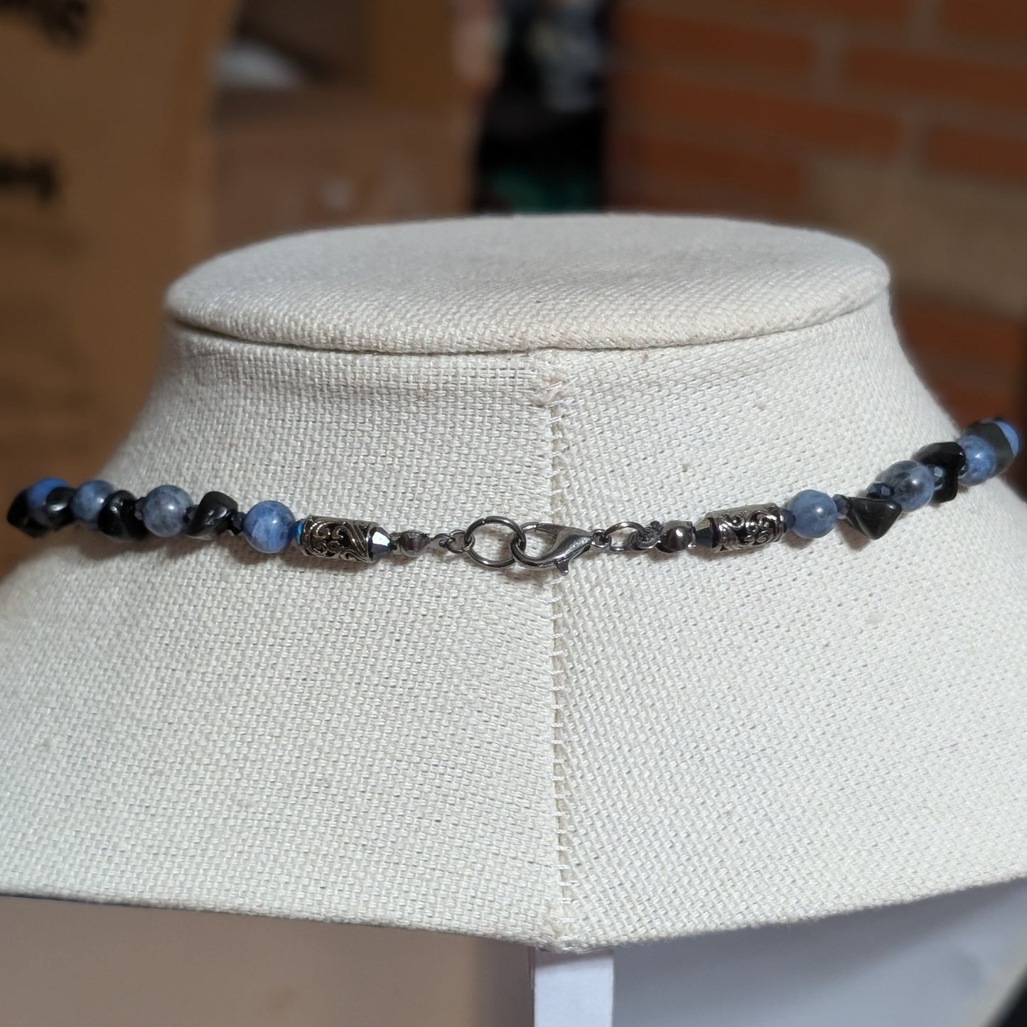 ✨Midnight Rendezvous✨| Sodalite & Obsidian Cameo Necklace