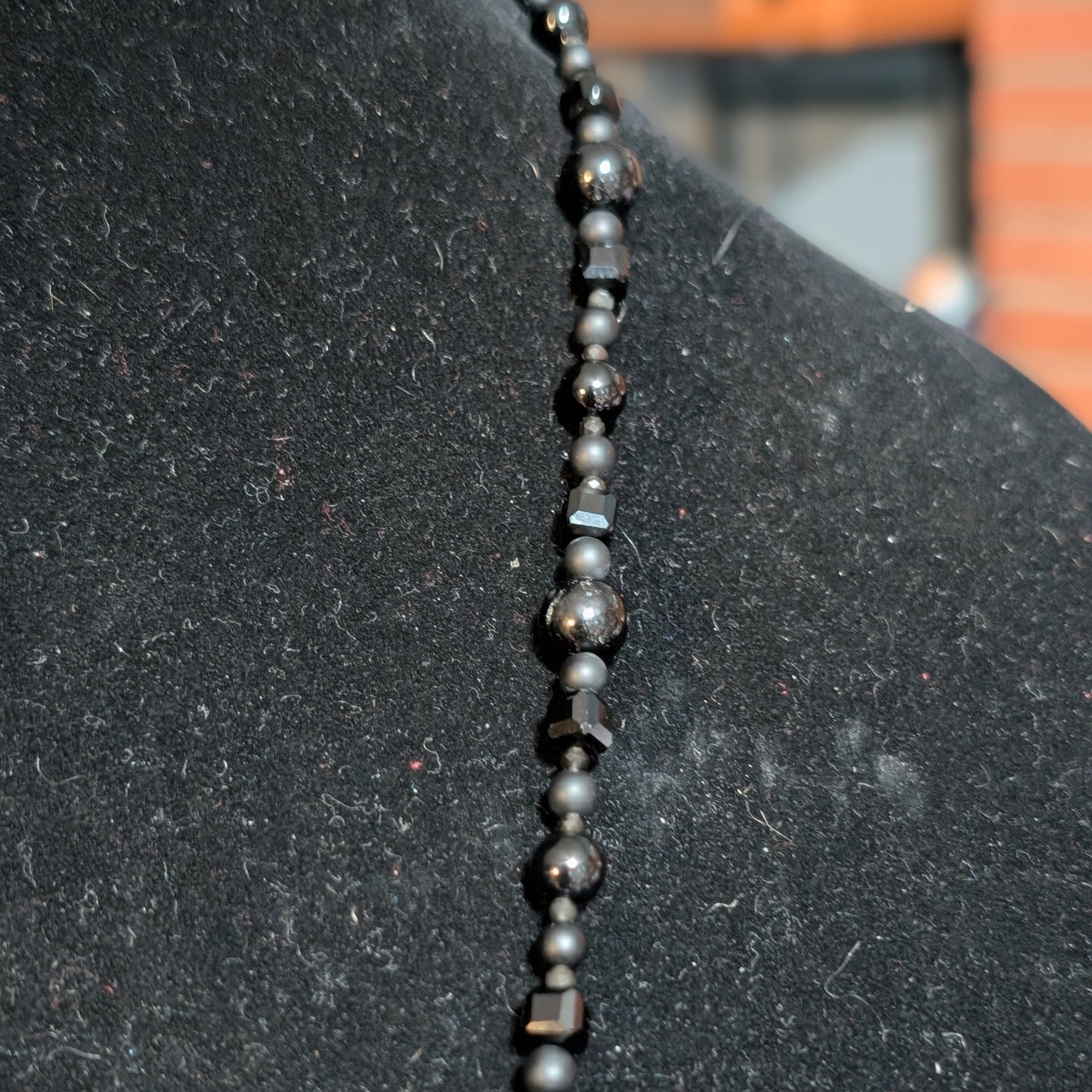 ✨Ebonevil✨| Onyx, Obsidian & Tourmaline Gemstone Black Strand Fairy Skull Cameo Necklace
