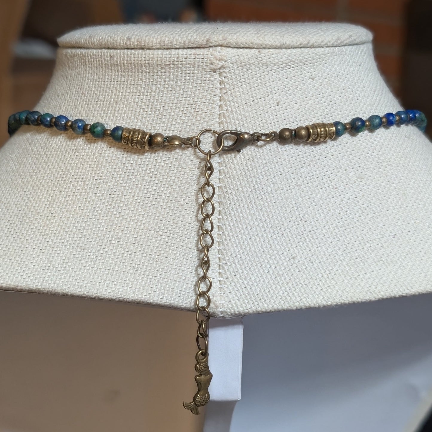 ✨Deeprest✨| Azurite Lapis Mermaid Necklace with Bronze Accents