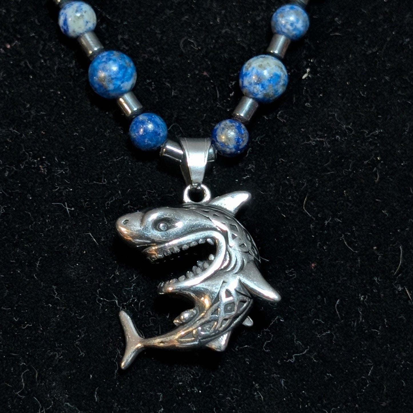 ✨Selachir✨| Lapis Lazuli & Hematite Shark Necklace
