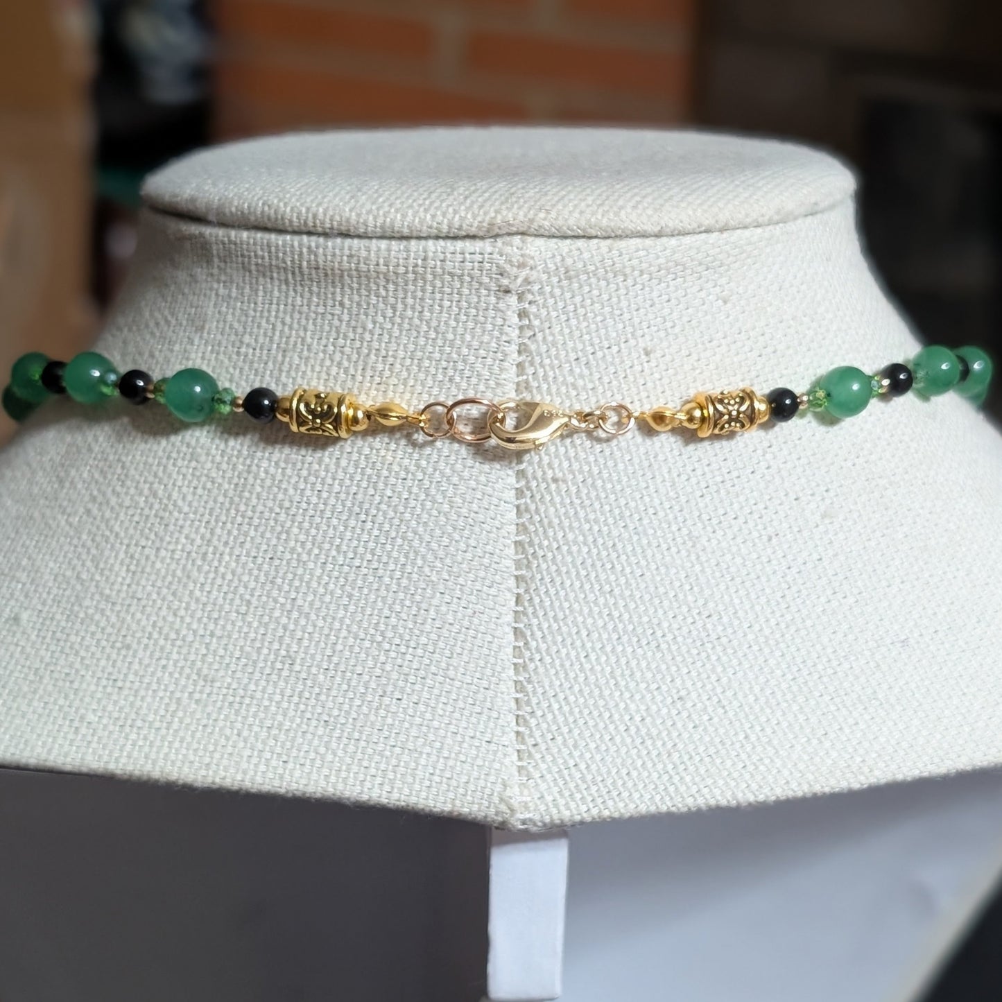 ✨Viscount Gildleap✨| Green Aventurine & Onyx Frog Necklace with Gold Accents