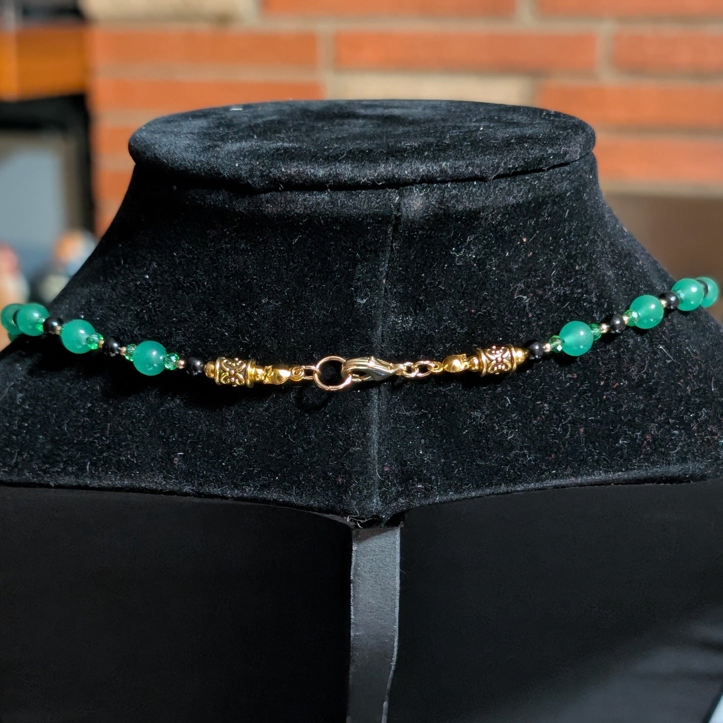 ✨Viscount Gildleap✨| Green Aventurine & Onyx Frog Necklace with Gold Accents