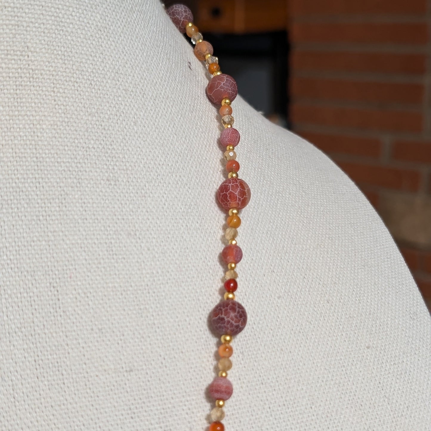 ✨Warmtheldra✨| Dragon Vein Agate, Carnelian & Citrine Dragon Necklace