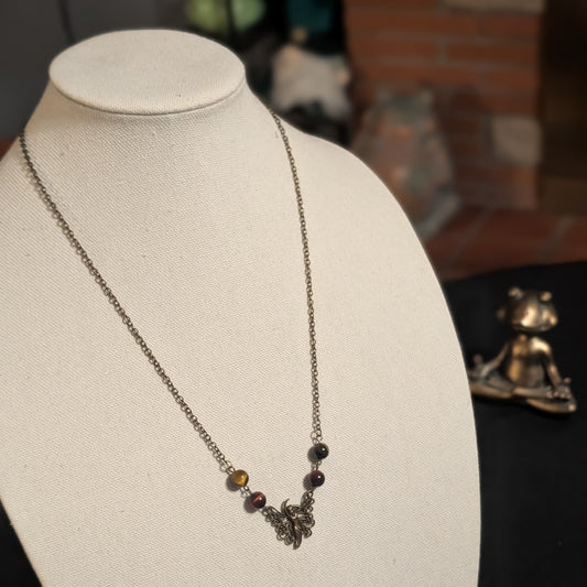 ✨Duskdervish✨| Bronze Fairy & Tri-Color Tiger's Eye Necklace