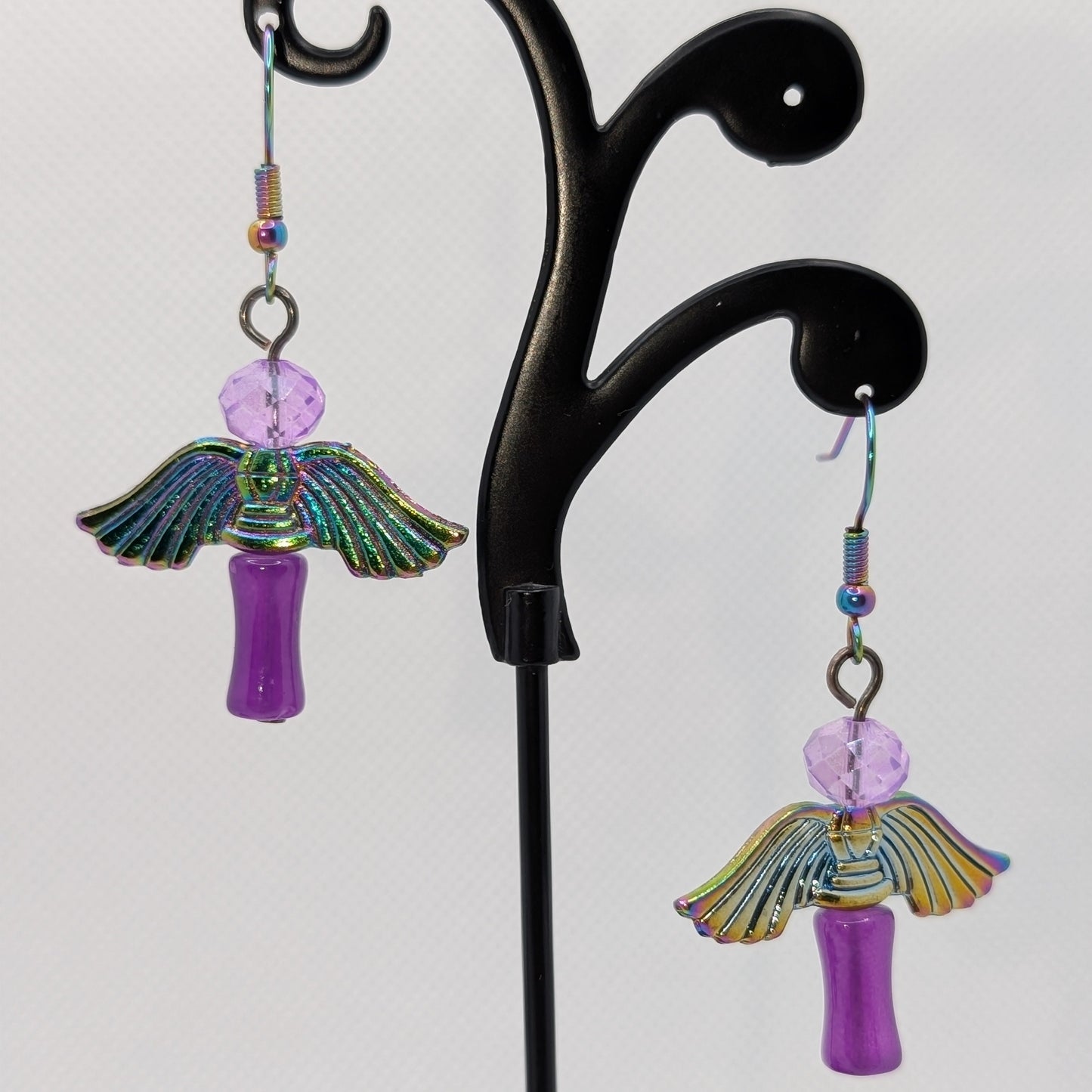✨Festivelle✨| XL Rainbow Fan-Wing Fairy Earrings