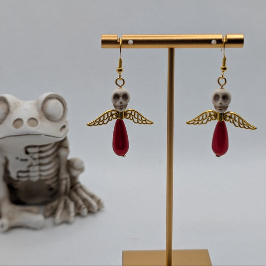 ✨The Dirgeward Flock✨ | Large Boneshee Winged Skull Earrings in 14 Variations