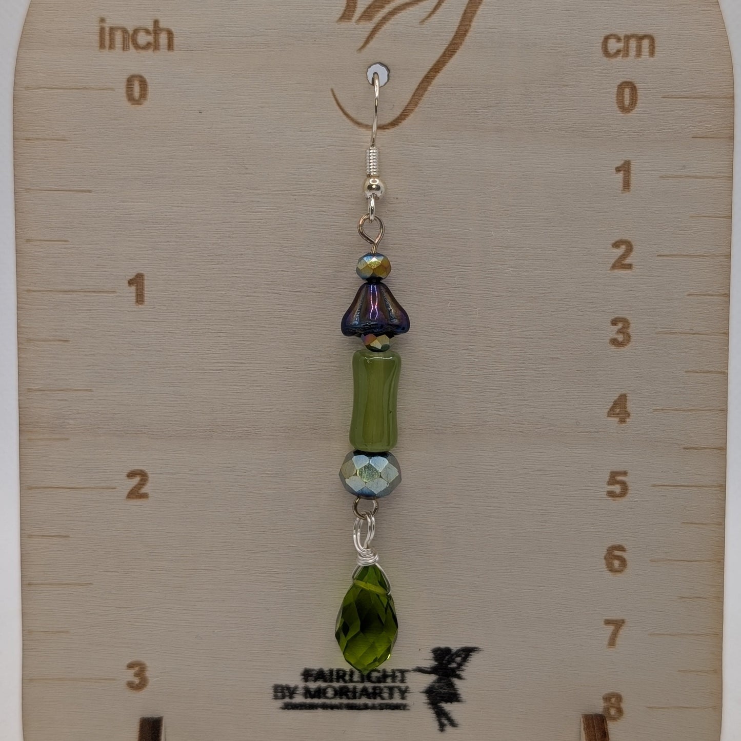 ✨Mossdew Stream✨| Green Crystal Woodland Drop Earrings