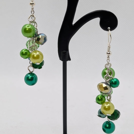 ✨Summersun Streamer✨| Green & Gold Cluster Earrings