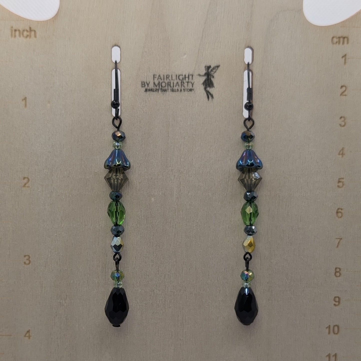 ✨Shadowmoss Vine✨| Green Beaded Forest Drop Earrings