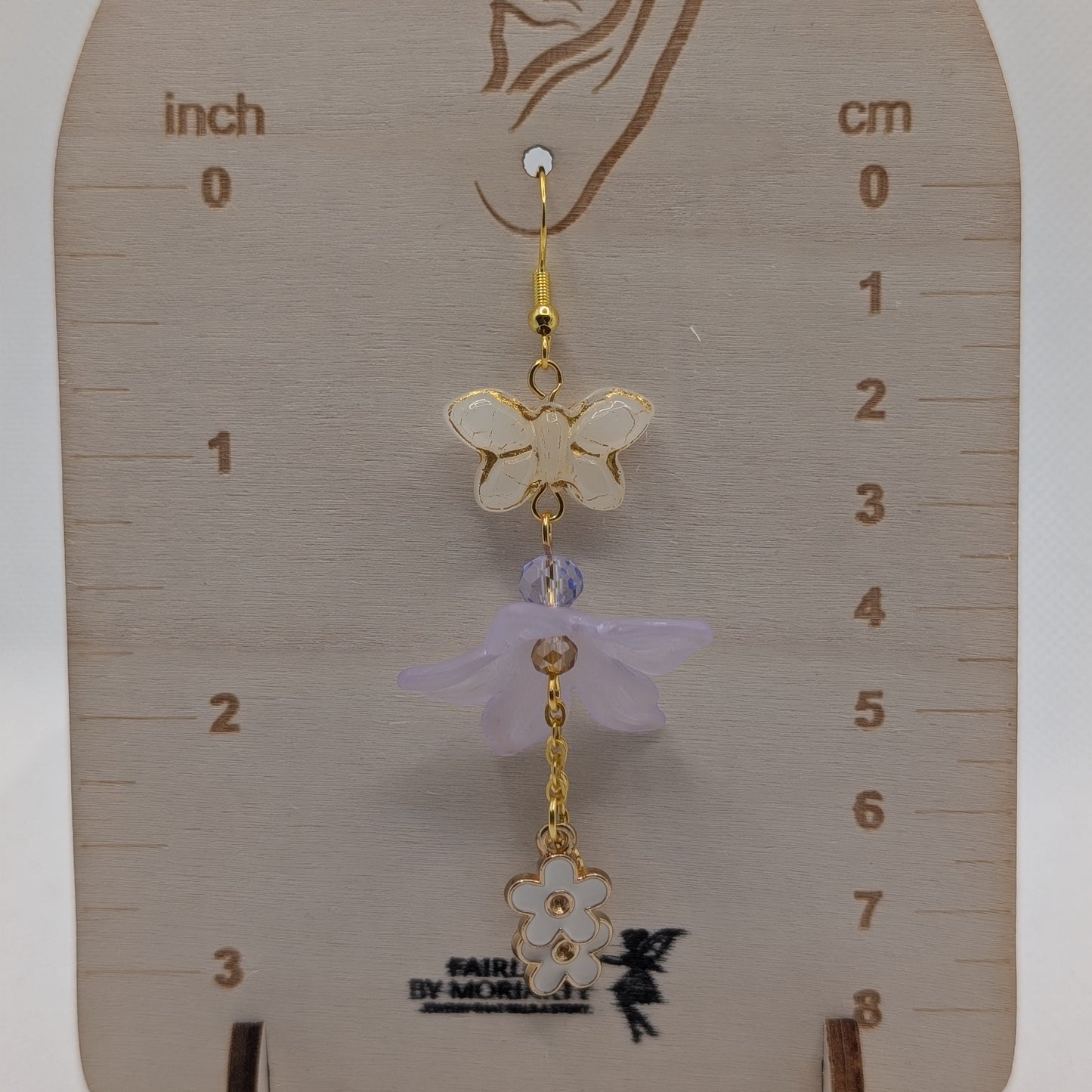 ✨Flutterbloom✨ | Lavender Flower & Butterfly Earrings
