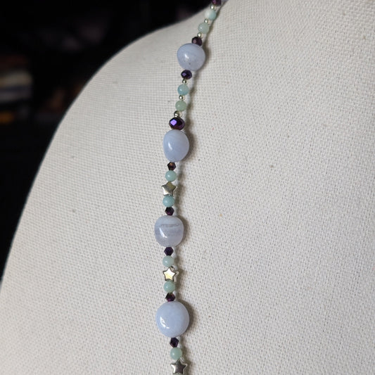 ✨Starwhirl✨| Blue Lace Agate & Amazonite Dancing Fairy Necklace
