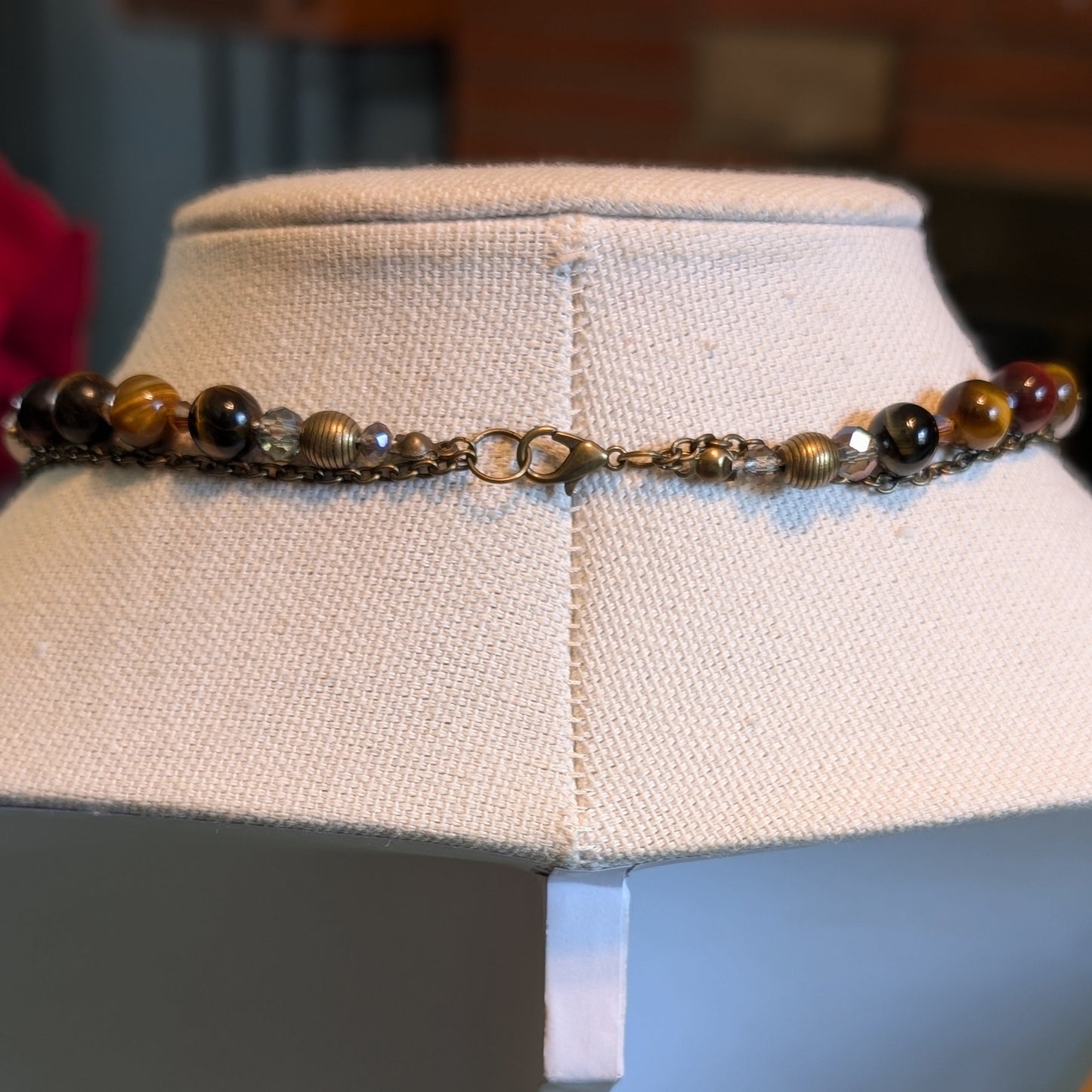 ✨Duskmire✨| Tiger's Eye & Botswana Agate Layered Fairy Necklace