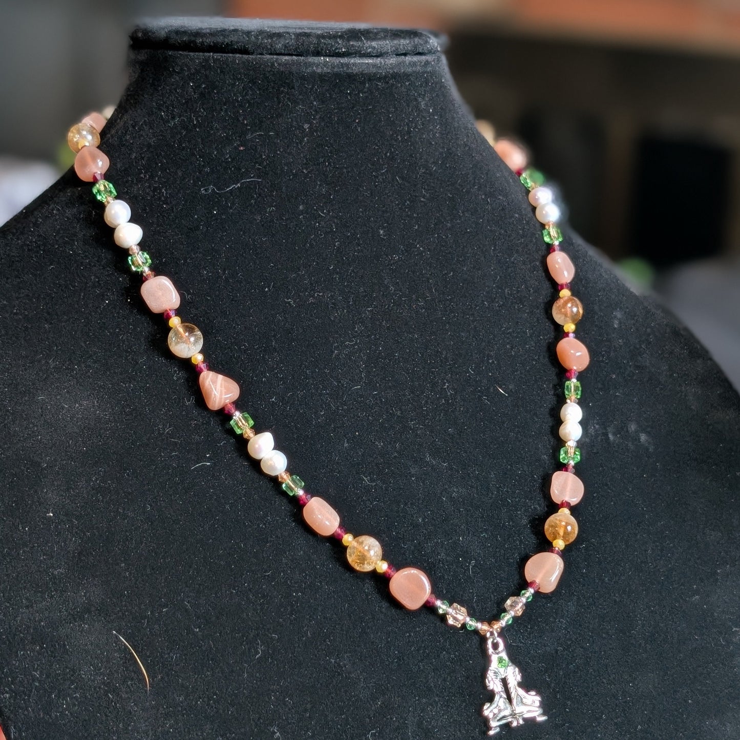 ✨Twinflare✨| Gemini Zodiac Necklace of Citrine, Sunstone & Pearls