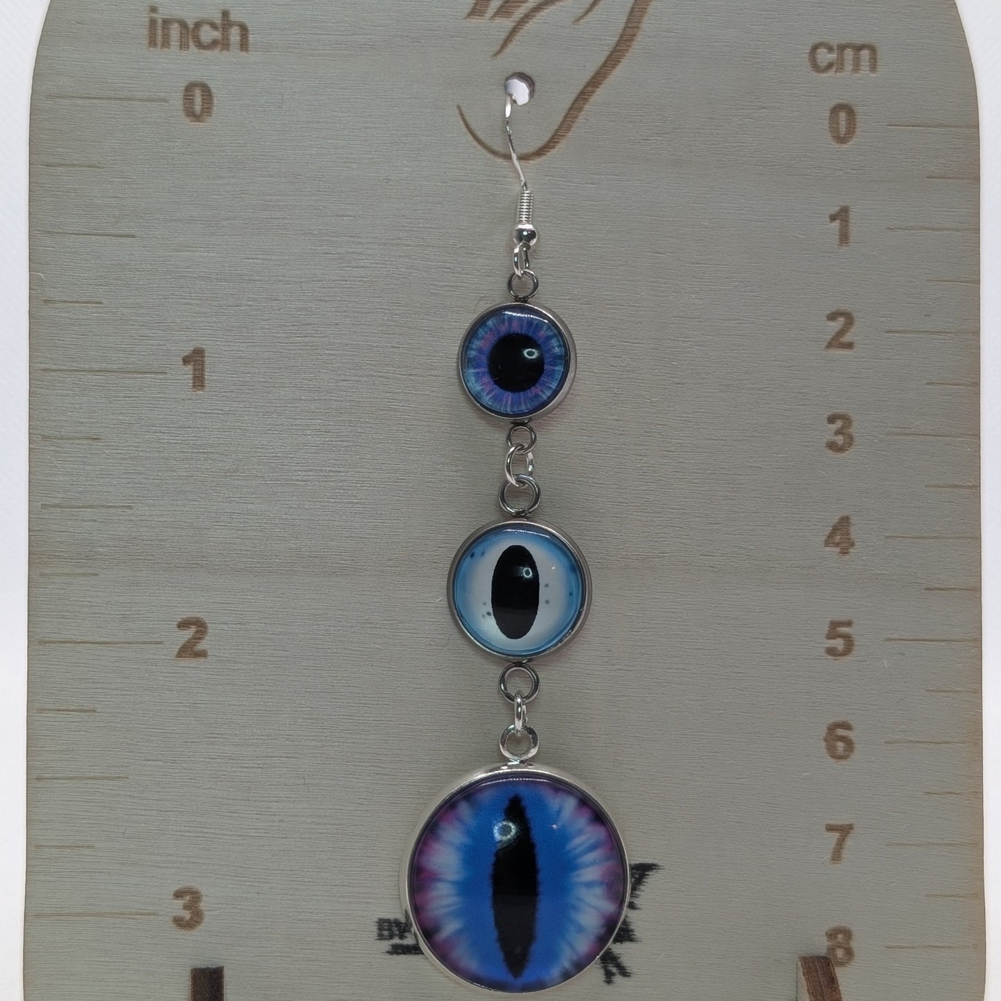 ✨Opticascade✨ | Graduated Triple Glass Eye Dangle Earrings