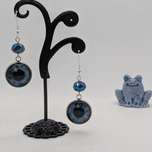 ✨The Glimmerwardens✨ | Glass Eyeball & Faceted Bead Earrings