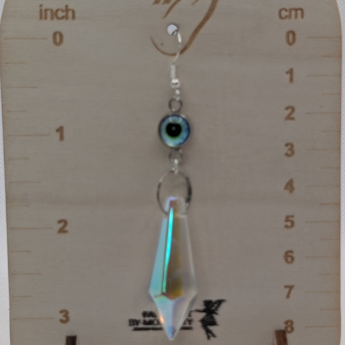 ✨The Fanglacrimae✨ | Glass Eye & Crystal Fang Dangle Earrings