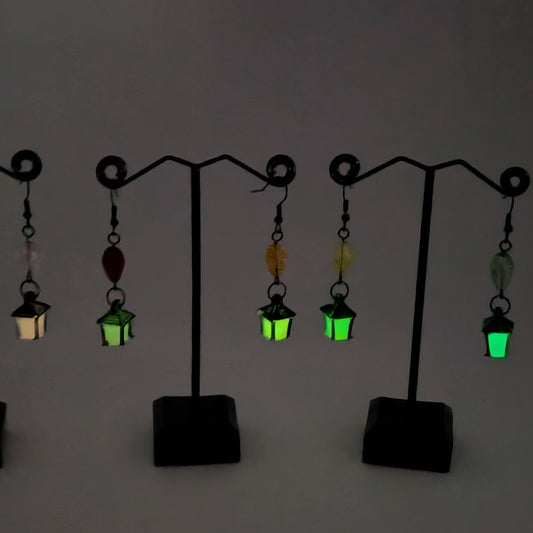 ✨Jujubrights✨ | Glow-in-the-Dark Lantern Earrings with Faceted Glass Beads