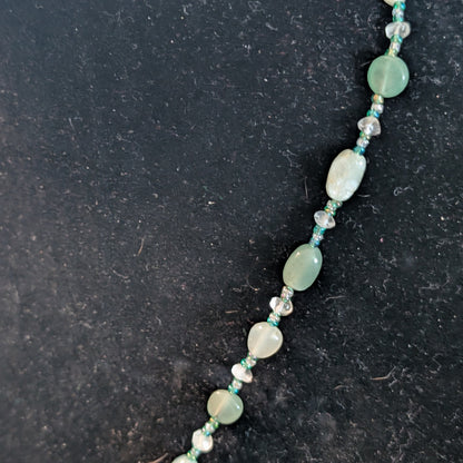 ✨Waddlewhim✨| Green Aventurine & Aquamarine Penguin Necklace with Kissing Fish