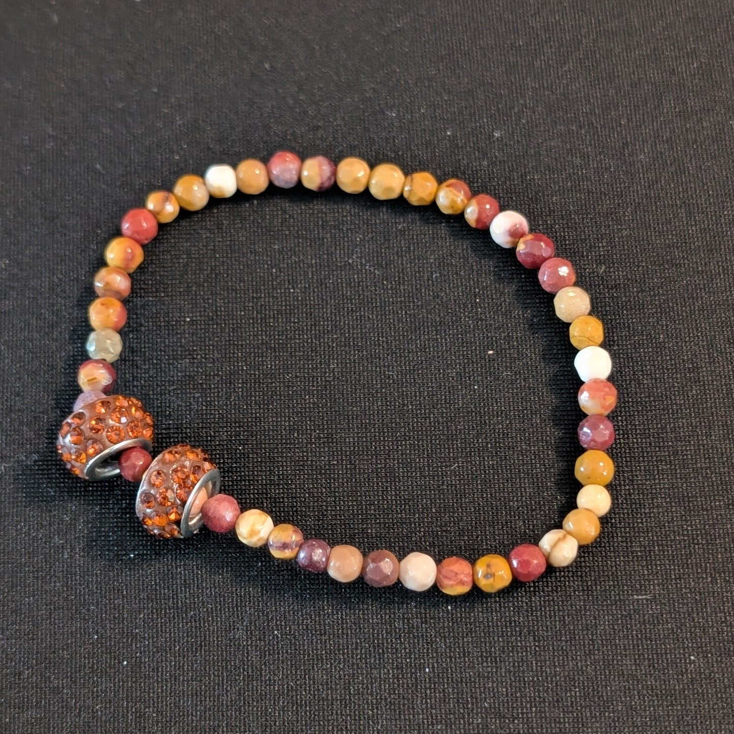 ✨The Spirift Rings✨| Mookaite Jasper & Wood Spiral Bracelet Set