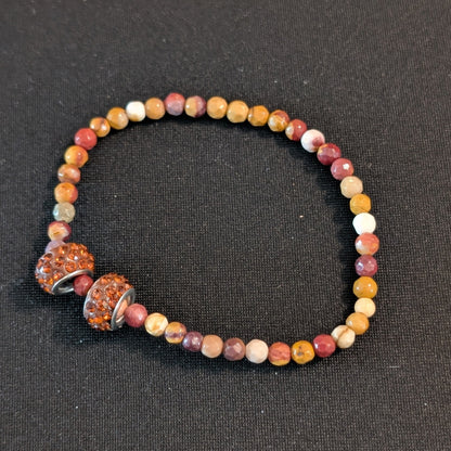 ✨The Spirift Rings✨| Mookaite Jasper & Wood Spiral Bracelet Set