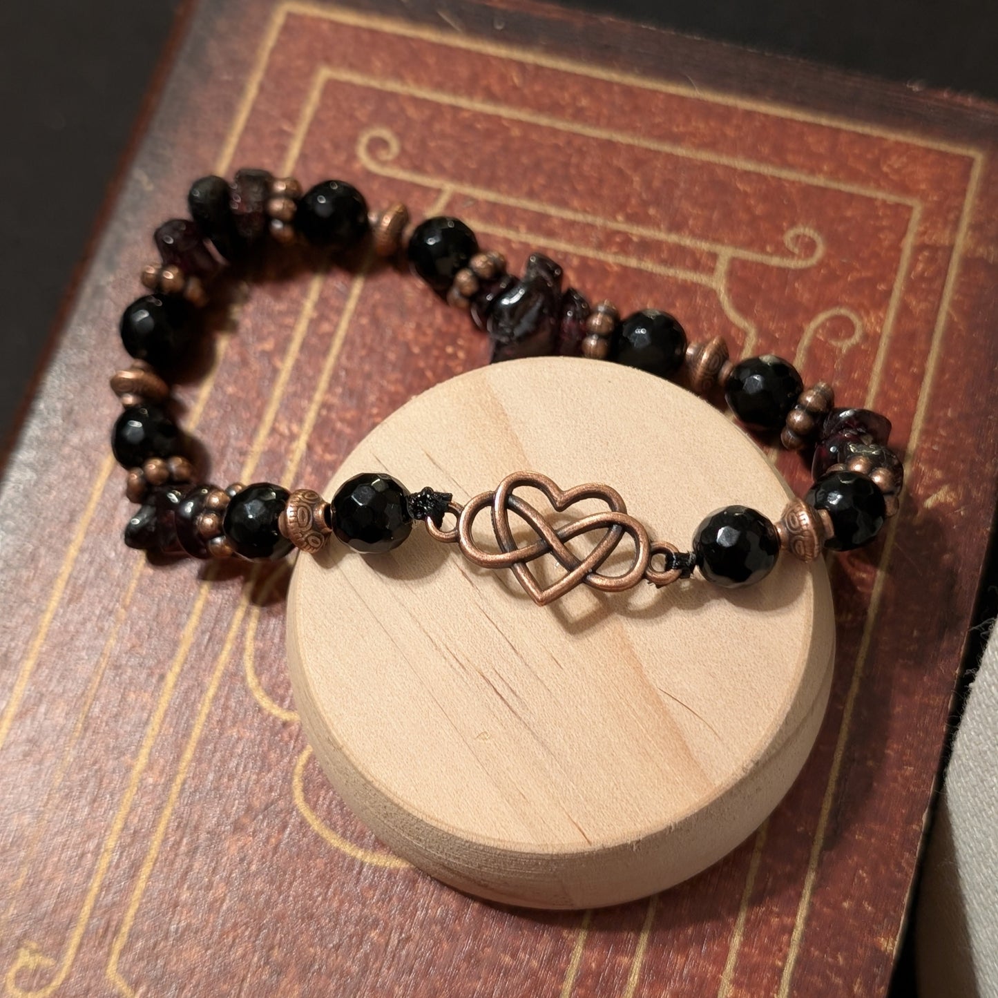 ✨Faery Metal✨| Garnet & Black Tourmaline Multi-Strand Necklace and Bracelet Set