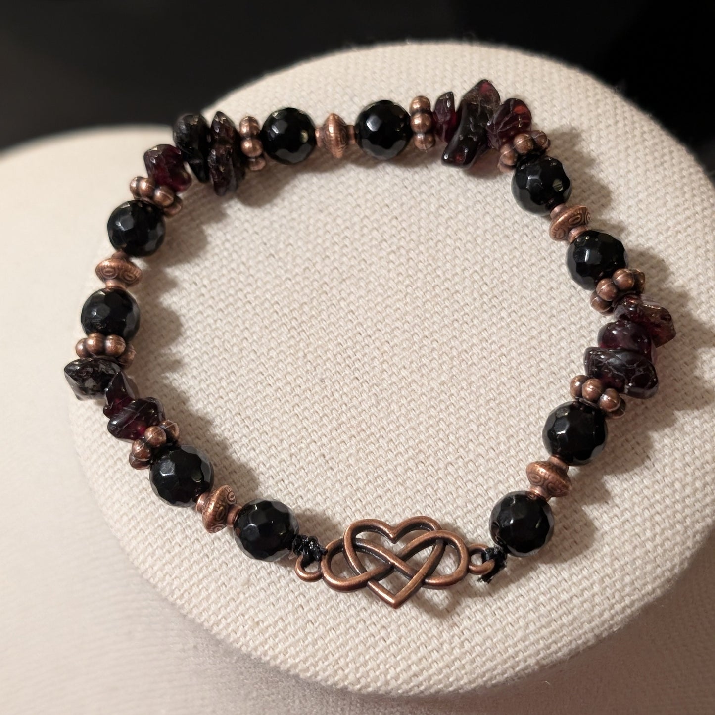 ✨Faery Metal✨| Garnet & Black Tourmaline Multi-Strand Necklace and Bracelet Set