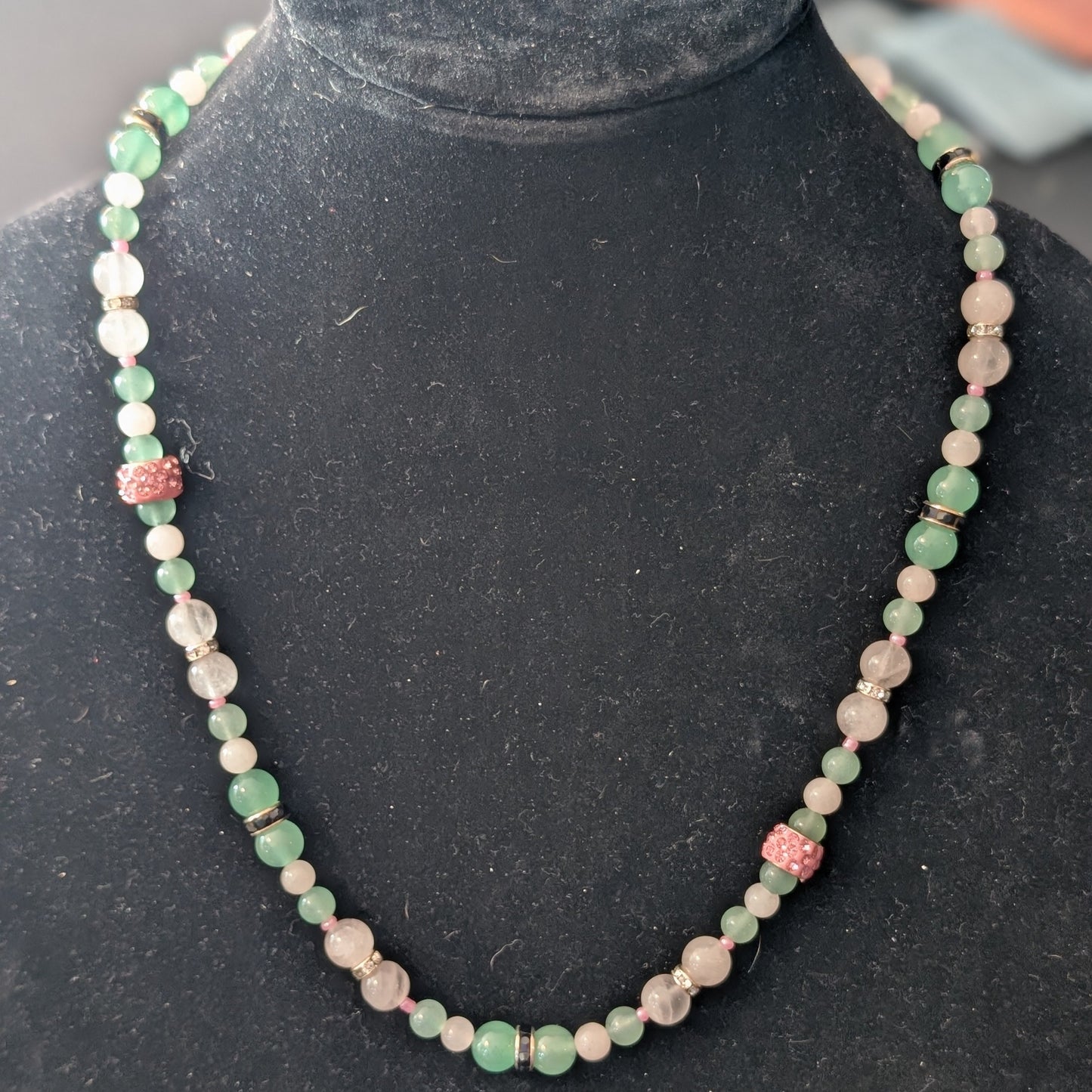 ✨Glyndael✨| Rose Quartz, Green Aventurine, & Green Jade Necklace & Bracelet Set