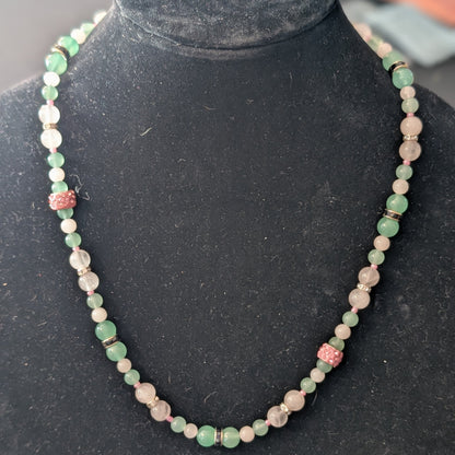 ✨Glyndael✨| Rose Quartz, Green Aventurine, & Green Jade Necklace & Bracelet Set