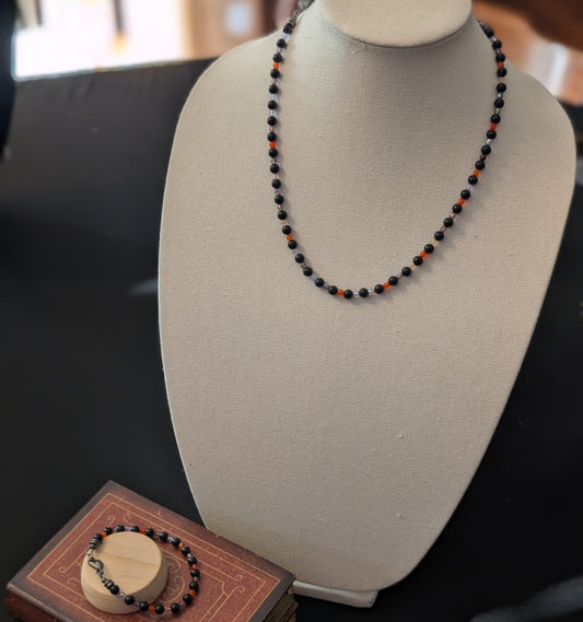 ✨Onyxpected✨ | Black Onyx Necklace & Bracelet Set – Adjustable Two-in-One Design