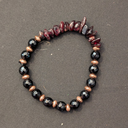 ✨Setlist & Stardust✨| Garnet & Black Tourmaline Bracelet Stack