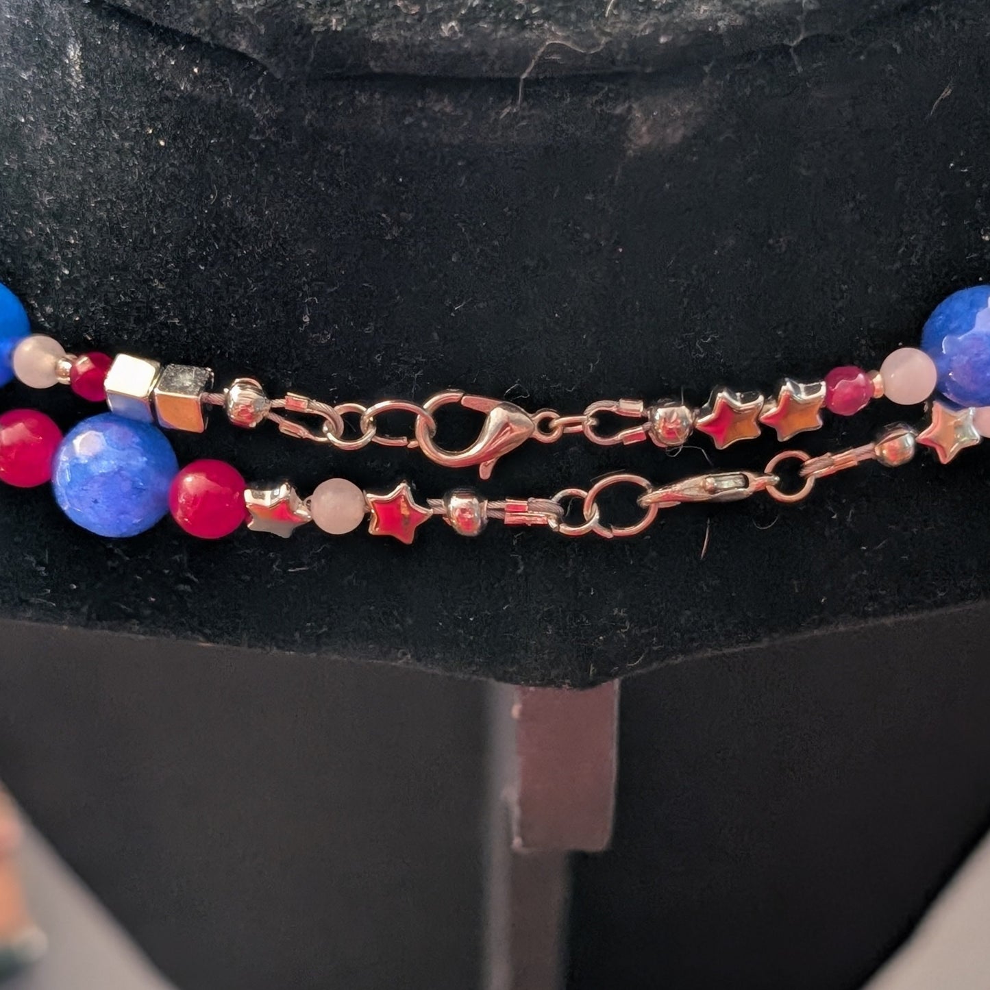 ✨The Jadebound✨| Red, White, & Blue Jade Necklace Pair