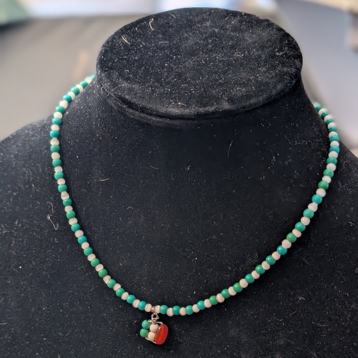 ✨Glimmergael✨| Irish Flag Charm Choker in Green Magnesite & Carnelian