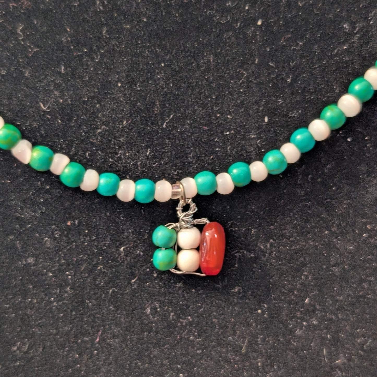 ✨Glimmergael✨| Irish Flag Charm Choker in Green Magnesite & Carnelian