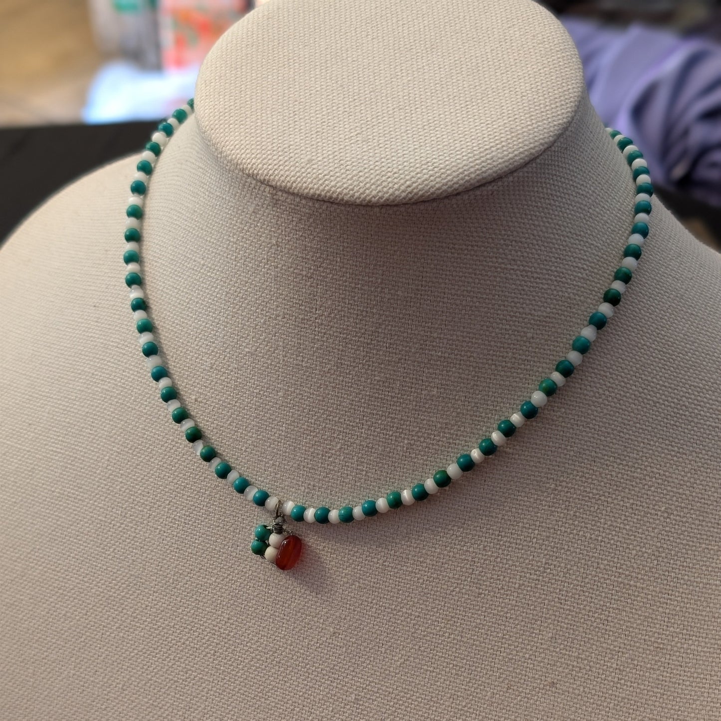 ✨Glimmergael✨| Irish Flag Charm Choker in Green Magnesite & Carnelian