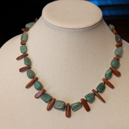 ✨Glimmerfang✨| Aventurine & Goldstone Statement Necklace