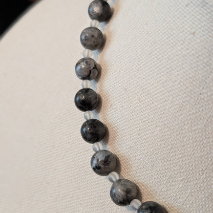 ✨Yang-ish✨| Reversible Labradorite Necklace with Heart Toggle Closure