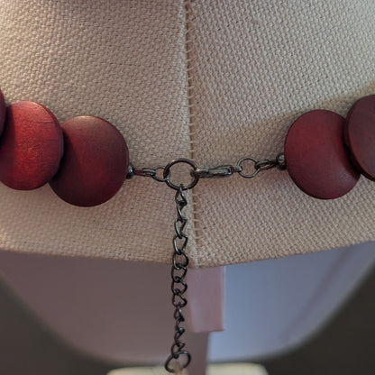 ✨Redroot Charm✨| Red Wooden Statement Necklace