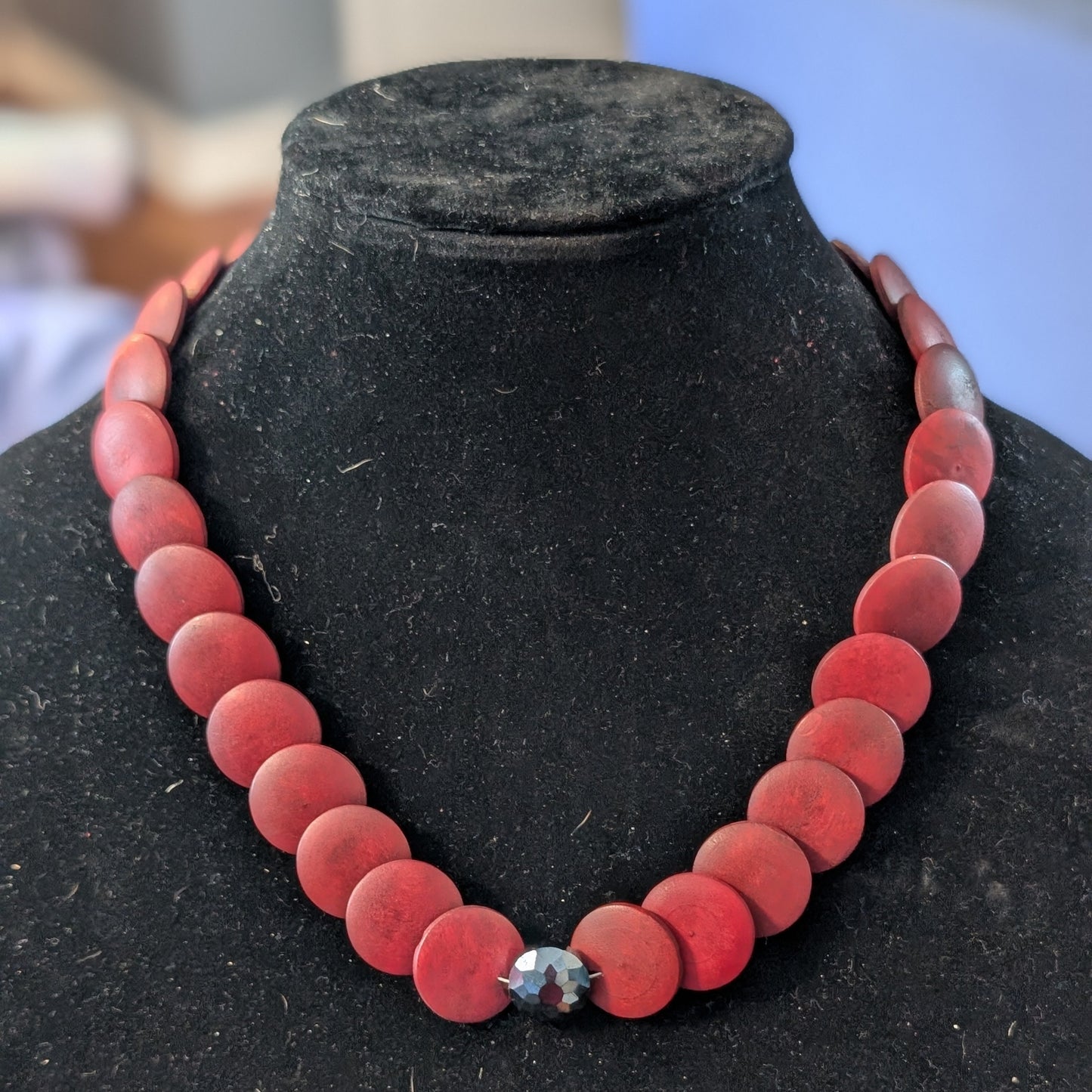 ✨Redroot Charm✨| Red Wooden Statement Necklace