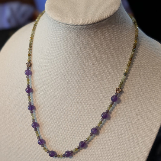 ✨Faefern✨| Green Garnet & Amethyst Necklace