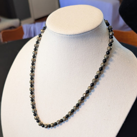 ✨Shadowglint✨| Pyrite & Onyx Necklace