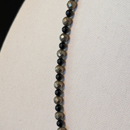✨Shadowglint✨| Pyrite & Onyx Necklace