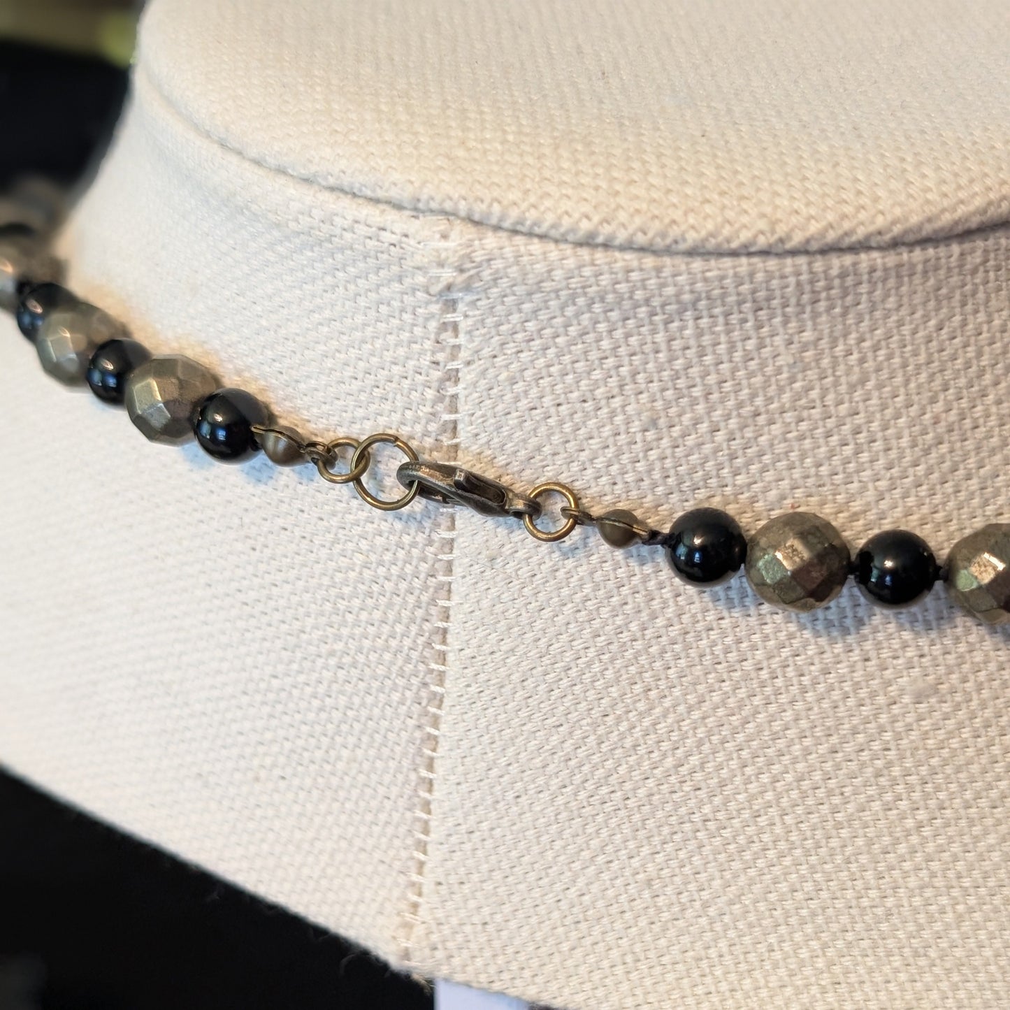 ✨Shadowglint✨| Pyrite & Onyx Necklace