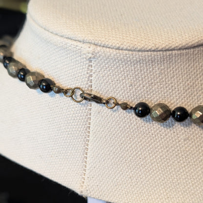 ✨Shadowglint✨| Pyrite & Onyx Necklace