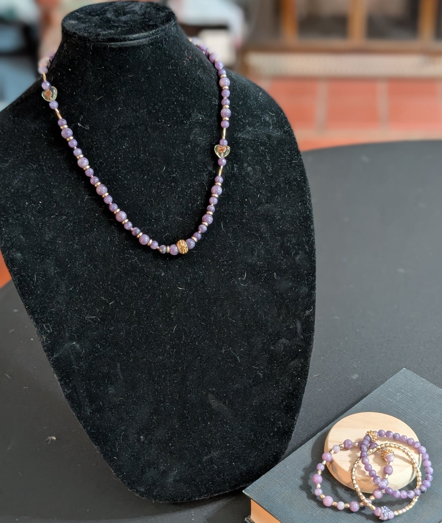 ✨Lady Aurielle✨| Lepidolite Jewelry Set - Necklace & 3 Bracelets