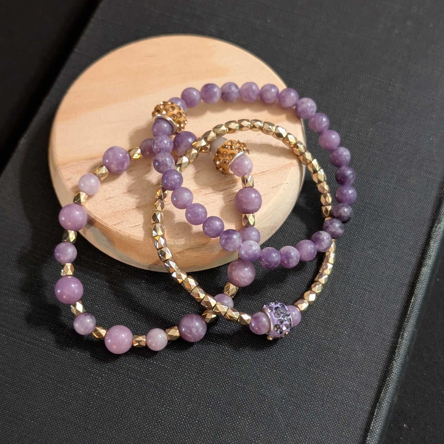✨Lady Aurielle✨| Lepidolite Jewelry Set - Necklace & 3 Bracelets