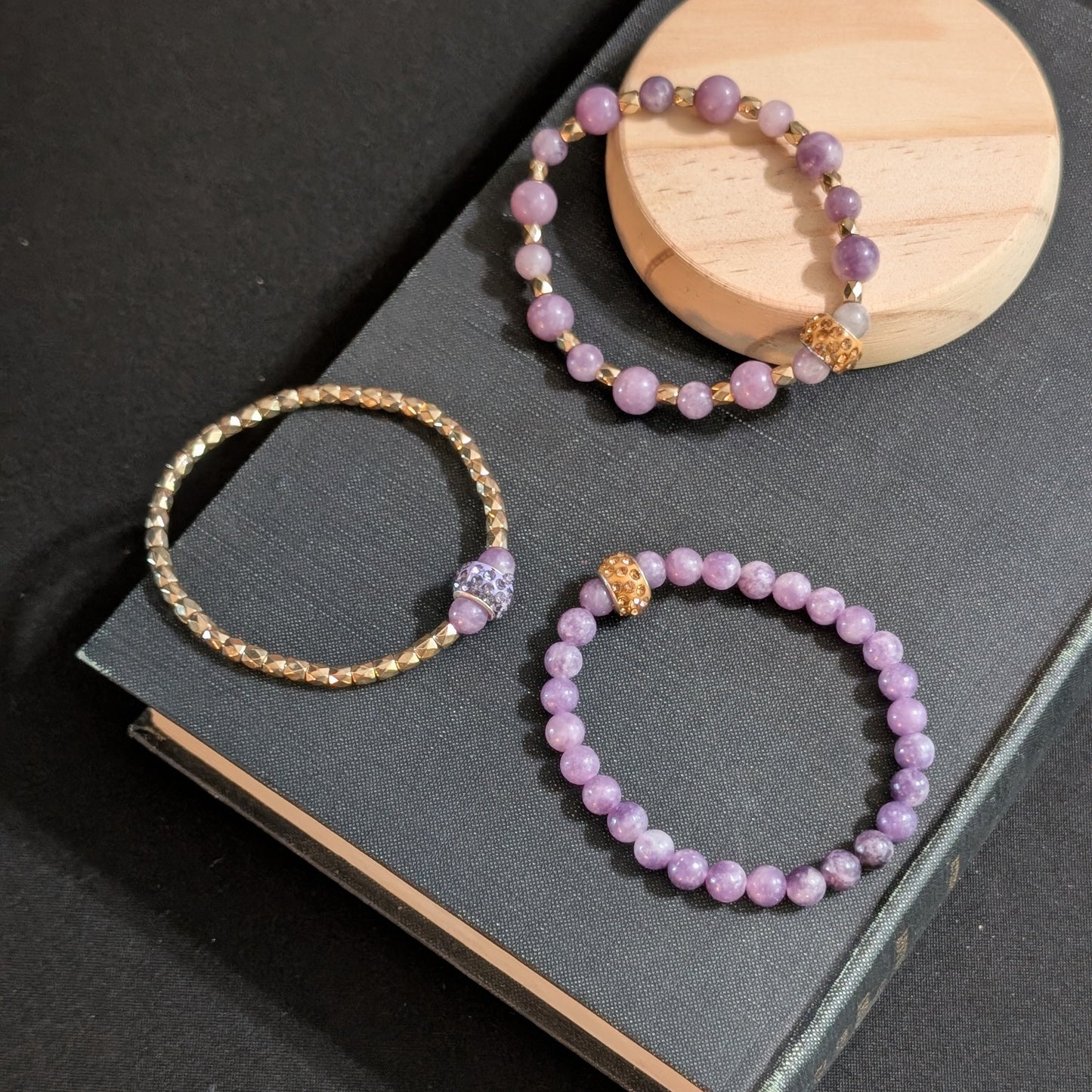 ✨Lady Aurielle✨| Lepidolite Jewelry Set - Necklace & 3 Bracelets