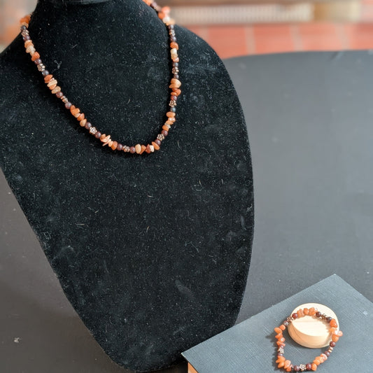 ✨Mariwhirl✨| Orange & Purple Aventurine Necklace & Bracelet Set