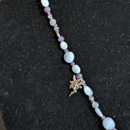 ✨Fairyfall Sky✨| Fairy Convertible Jewelry Set with Blue Lace Agate, Amethyst, & Aquamarine